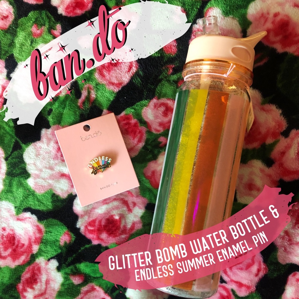 ban.do summer water bottle and pin bundle